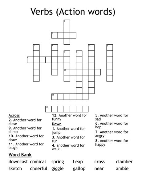 actionable words crossword clue|action words beginning with a.